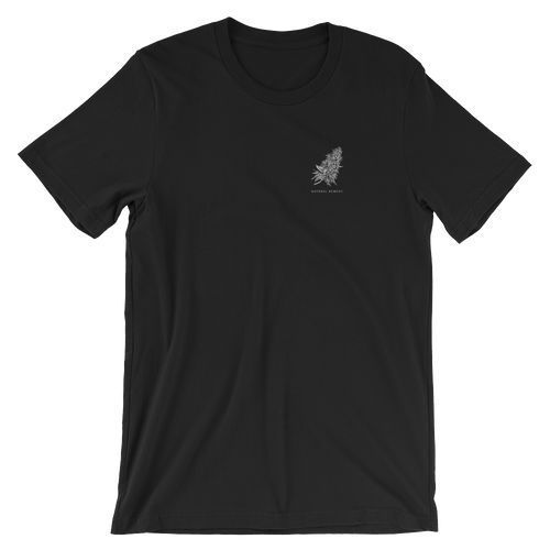Weed t-shirt Black Natural Remedy Left Chest